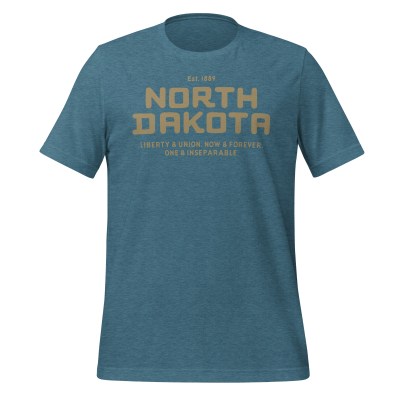North Dakota - Liberty and Union - United 50 Collection - Unisex t-shirt - Teal