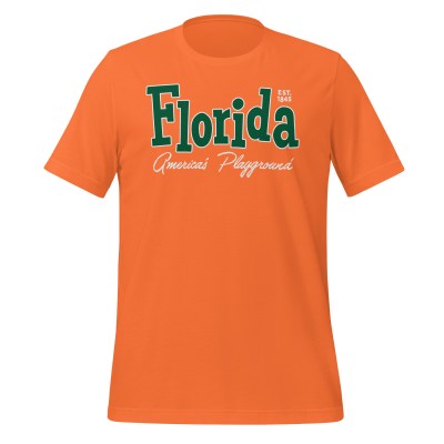 Florida - Americas Playground - United 50 Collection - Unisex t-shirt - Orange and Green
