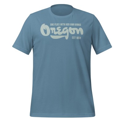 Oregon - She Flies With Her Wings - United 50 Collection - Unisex t-shirt - Teal