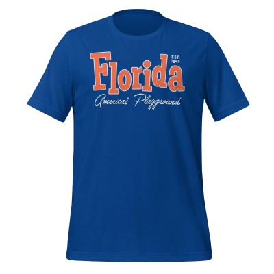 Florida - Americas Playground - United 50 Collection - Unisex t-shirt - Blue Orange