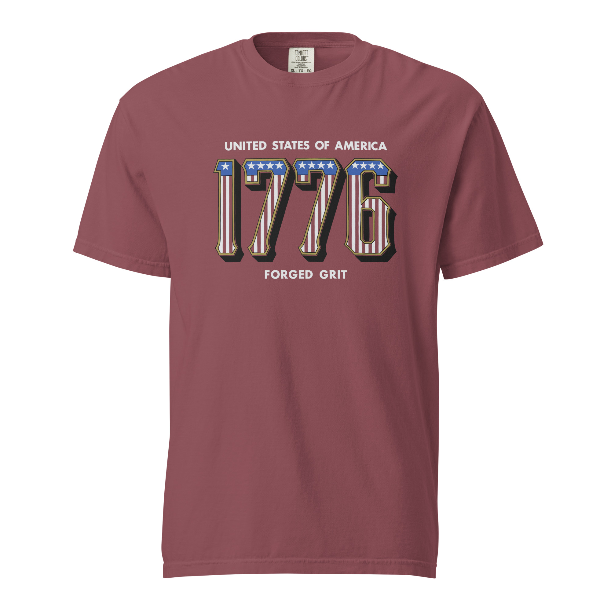 Western 1776 - Unisex Garment-Dyed heavyweight T-Shirt - Red - Image 3