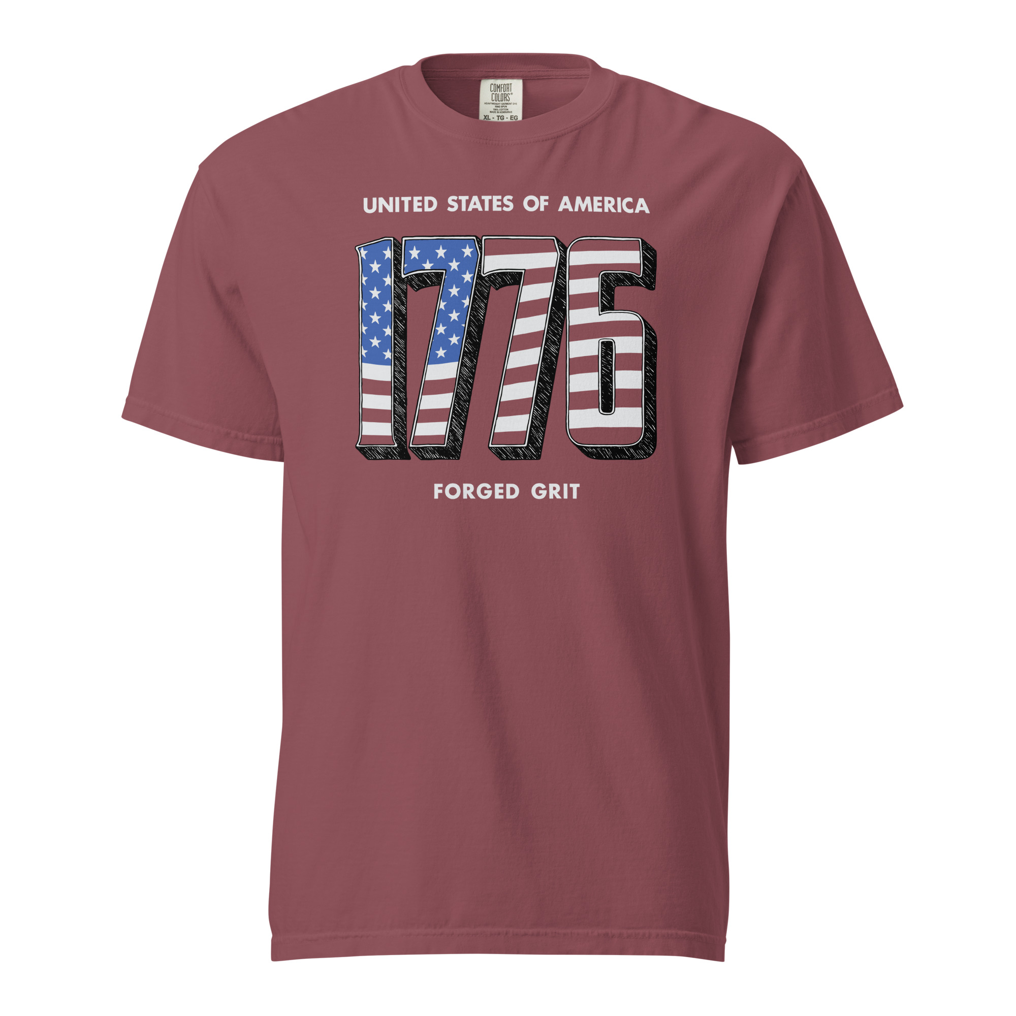 Solid 1776 - Unisex Garment-Dyed heavyweight T-Shirt - Red - Image 3
