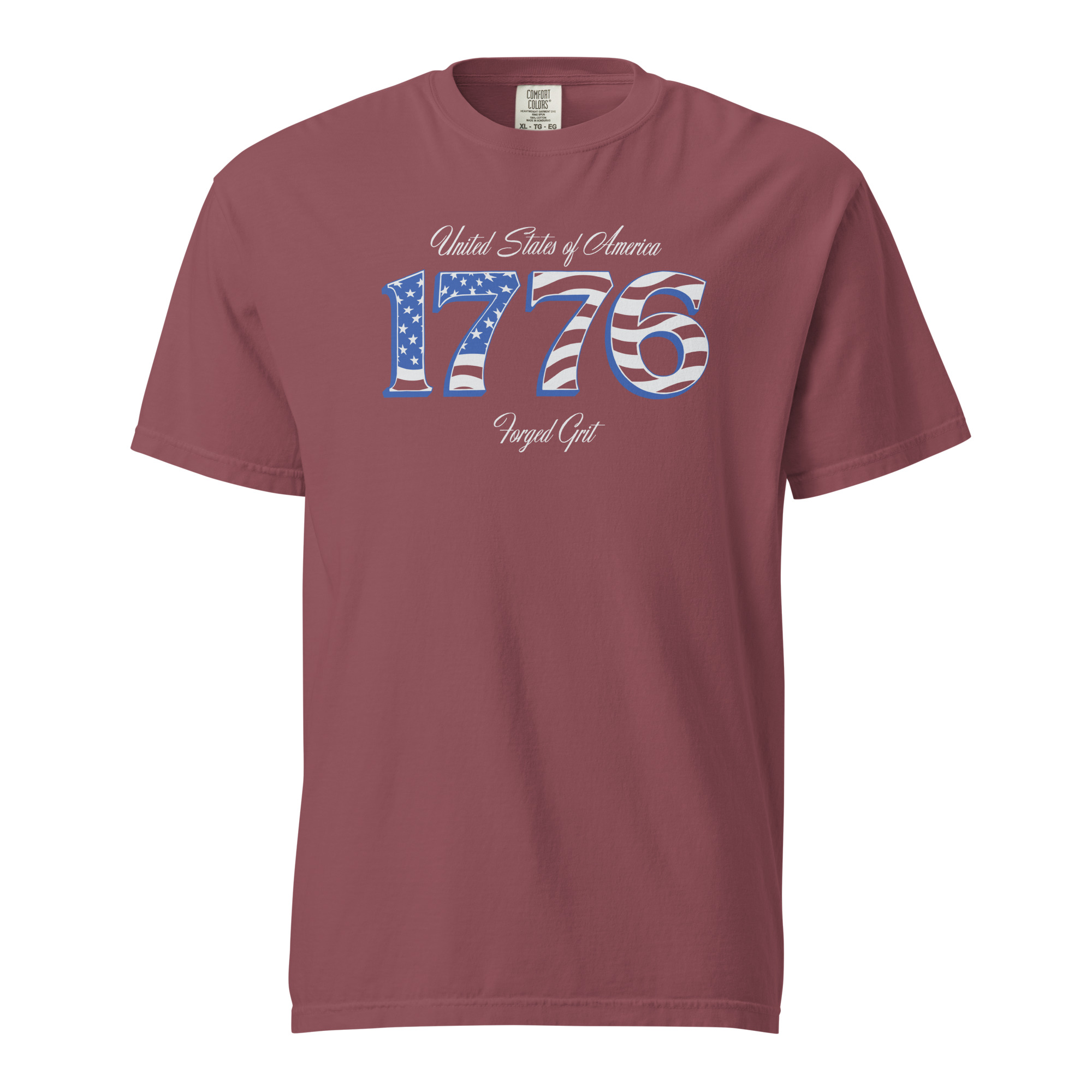 Classic 1776 - Stars Stripes - Unisex Garment-Dyed Heavyweight T-Shirt - Red - Image 3