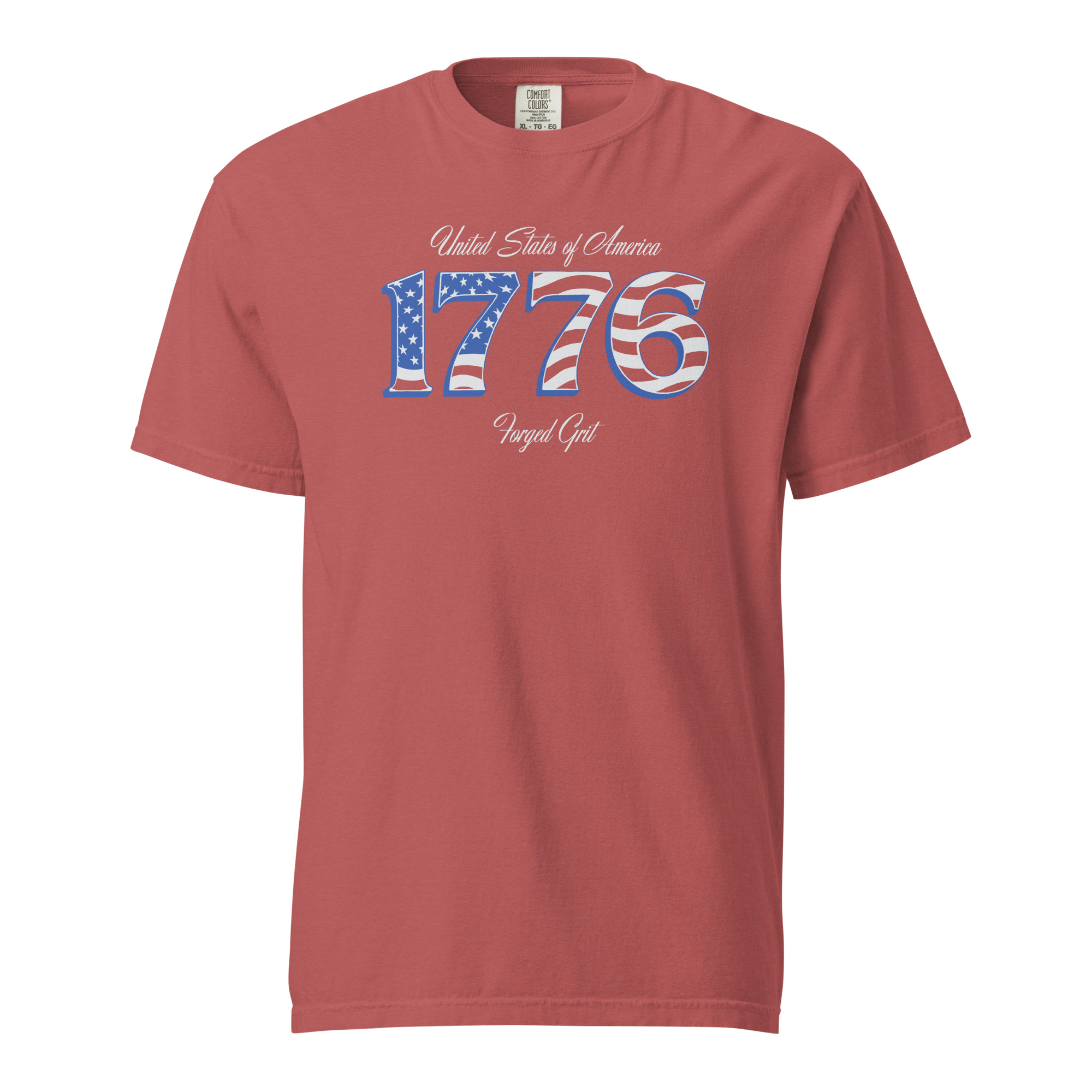Classic 1776 - Stars Stripes - Unisex Garment-Dyed Heavyweight T-Shirt - Red - Image 5