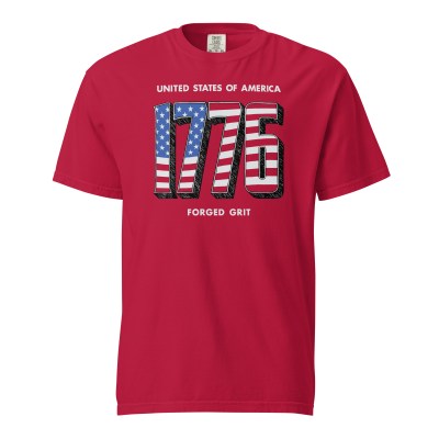 Solid 1776 - Unisex Garment-Dyed heavyweight T-Shirt - Red