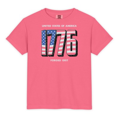 Strong 1776 - Youth Garment-Dyed Heavyweight T-Shirt - Comfort Colors 9018 - Crunchberry