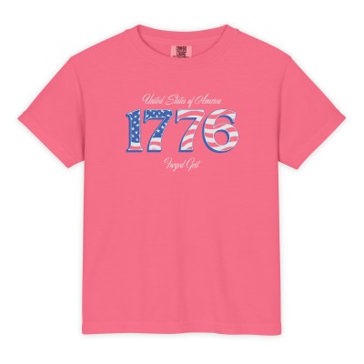 Classic 1776 - Youth Garment-Dyed Heavyweight T-Shirt - Comfort Colors 9018 - Crunchberry