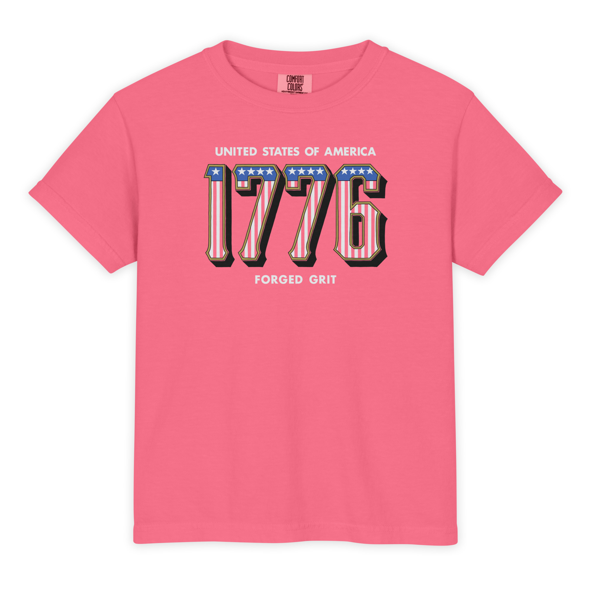 Western 1776 - Youth Garment-Dyed Heavyweight T-Shirt - Comfort Colors 9018 - Crunchberry