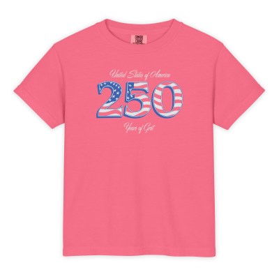 Classic 250 - Youth Garment-Dyed Heavyweight T-Shirt - Comfort Colors 9018 - Crunchberry