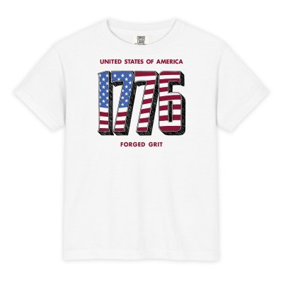 Strong 1776 - Youth Garment-Dyed Heavyweight T-Shirt - Comfort Colors 9018 - White