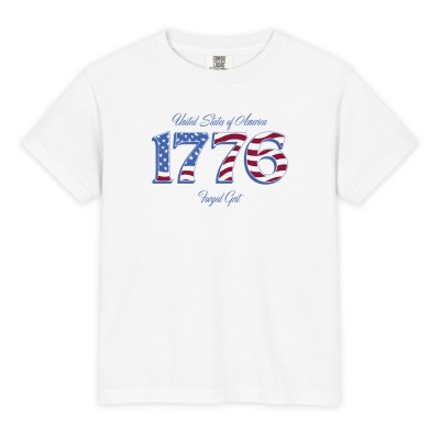 Classic 1776 - Youth Garment-Dyed Heavyweight T-Shirt - Comfort Colors 9018 - White