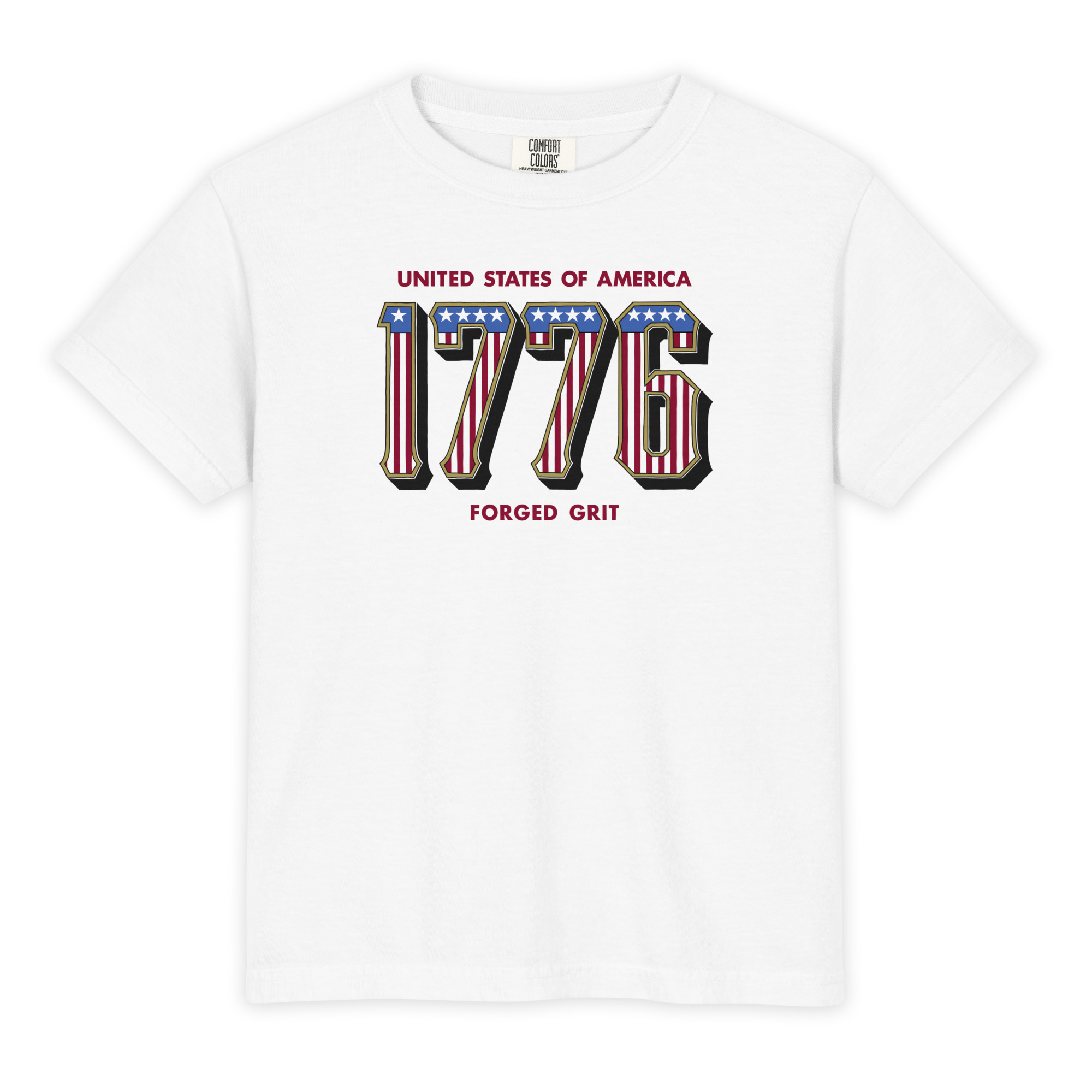 Western 1776 - Youth Garment-Dyed Heavyweight T-Shirt - Comfort Colors 9018 - White